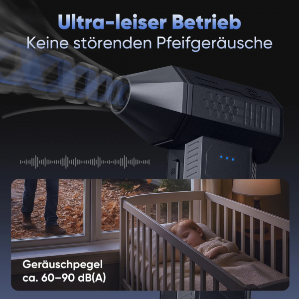 SALCAR Elektrischer Air Duster X3 mini mit 110.000 U/min – Tragbares & Wiederaufladbares Staubgebläse mit Turbomodus für PC, Auto & Haushalt – Bild 6